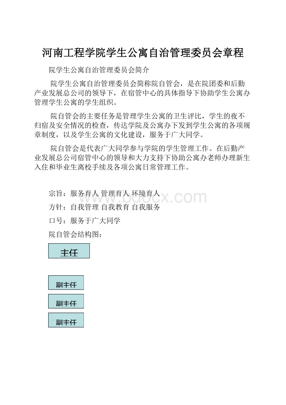 河南工程学院学生公寓自治管理委员会章程.docx