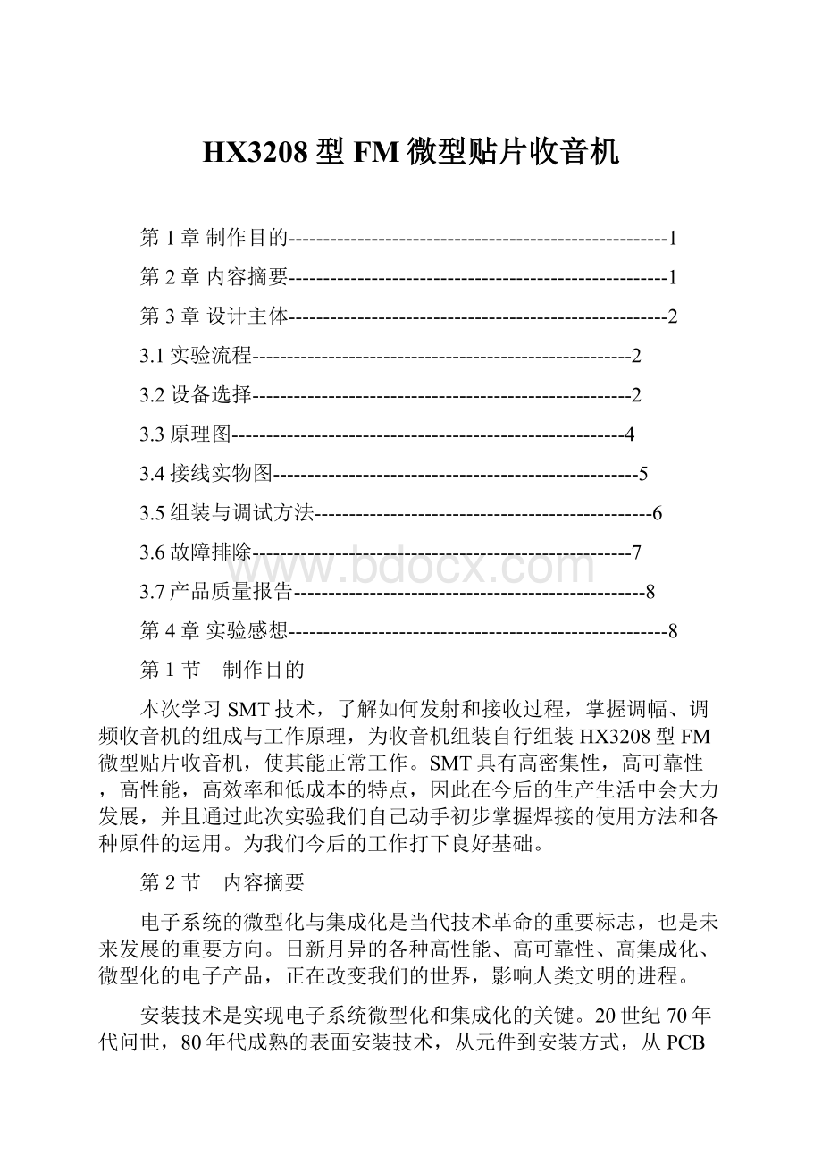 HX3208型FM微型贴片收音机.docx