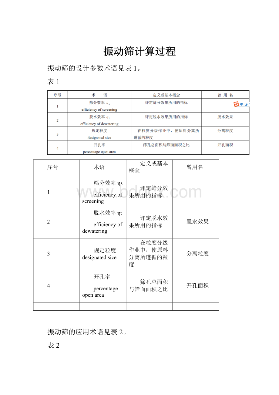 振动筛计算过程Word文档格式.docx