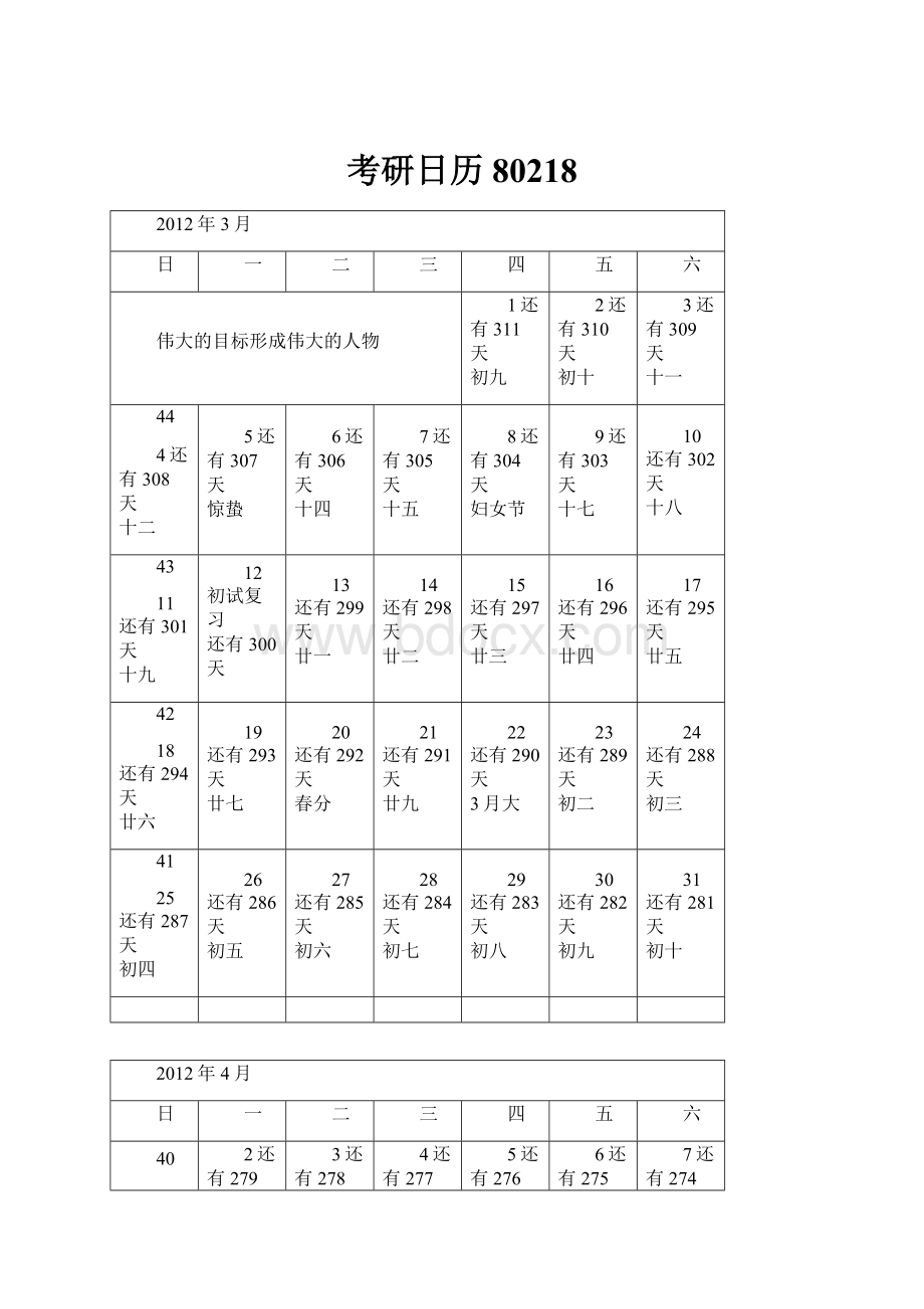 考研日历80218Word文档格式.docx_第1页