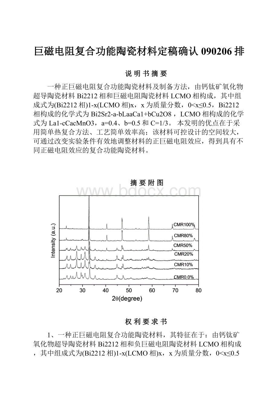 巨磁电阻复合功能陶瓷材料定稿确认090206排.docx