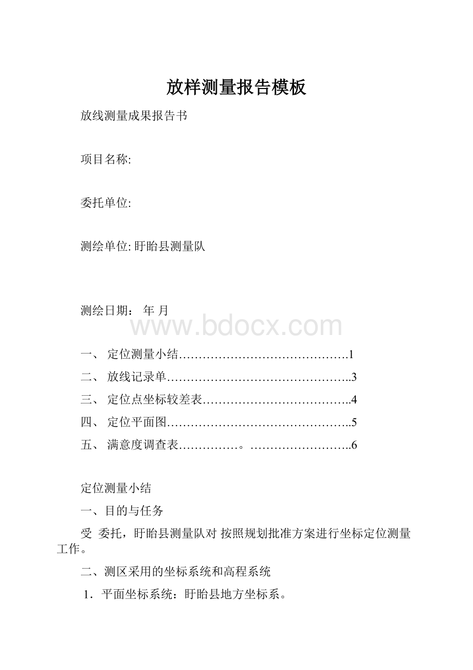 放样测量报告模板Word文档格式.docx_第1页