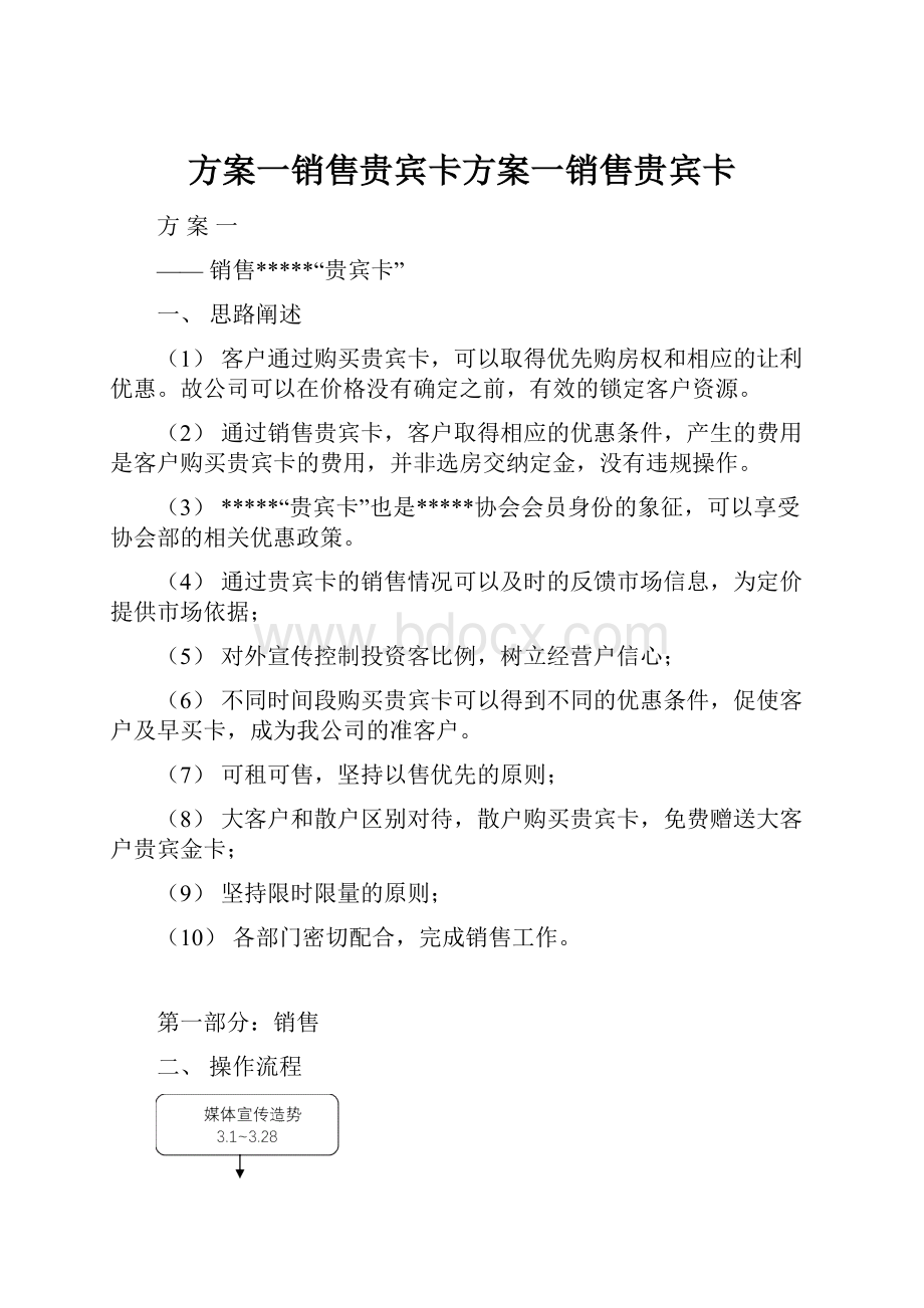 方案一销售贵宾卡方案一销售贵宾卡Word下载.docx_第1页