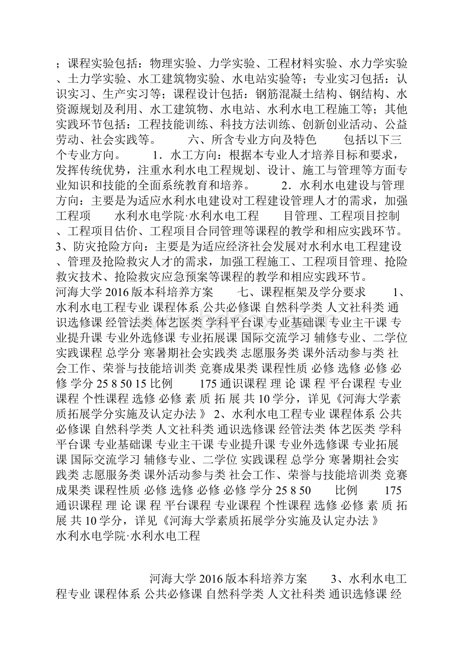 水利水电工程专业本科培养方案.docx_第3页