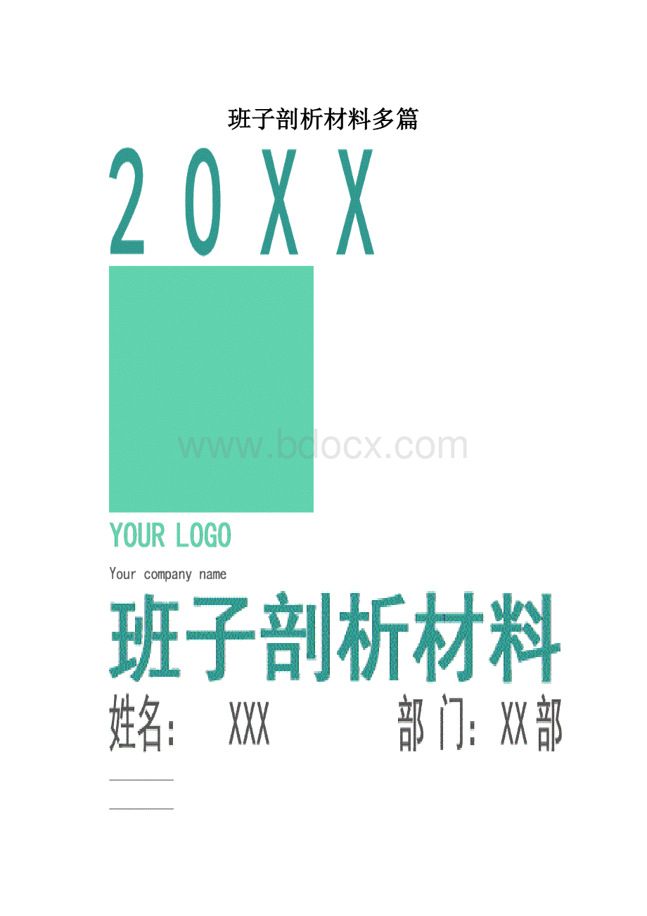 班子剖析材料多篇.docx_第1页