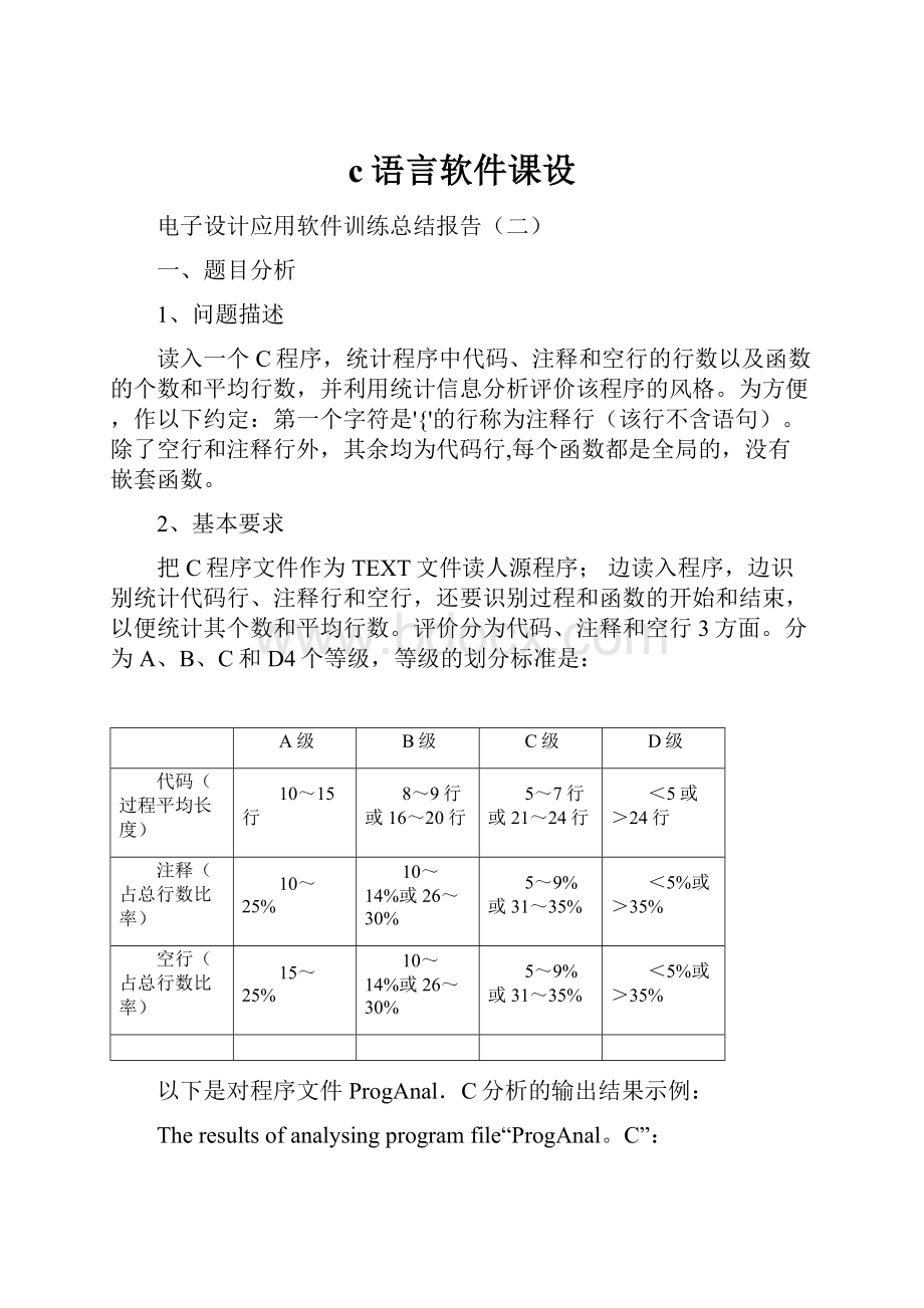 c语言软件课设Word格式文档下载.docx