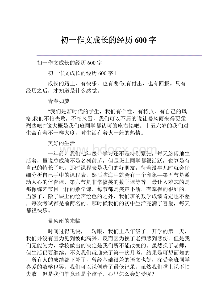 初一作文成长的经历600字文档格式.docx