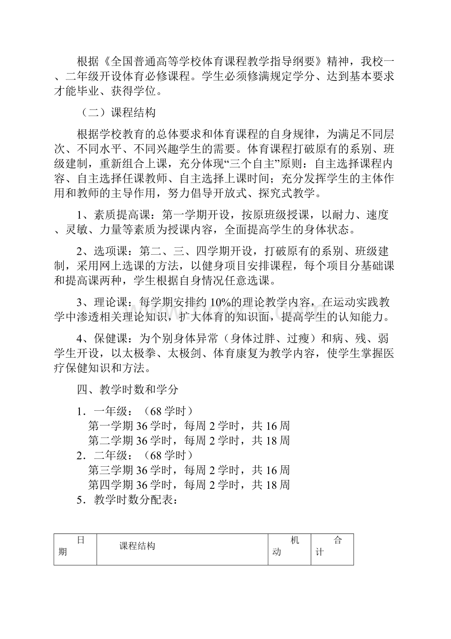 聊城大学公共体育选项课教学大纲Word文档下载推荐.docx_第2页