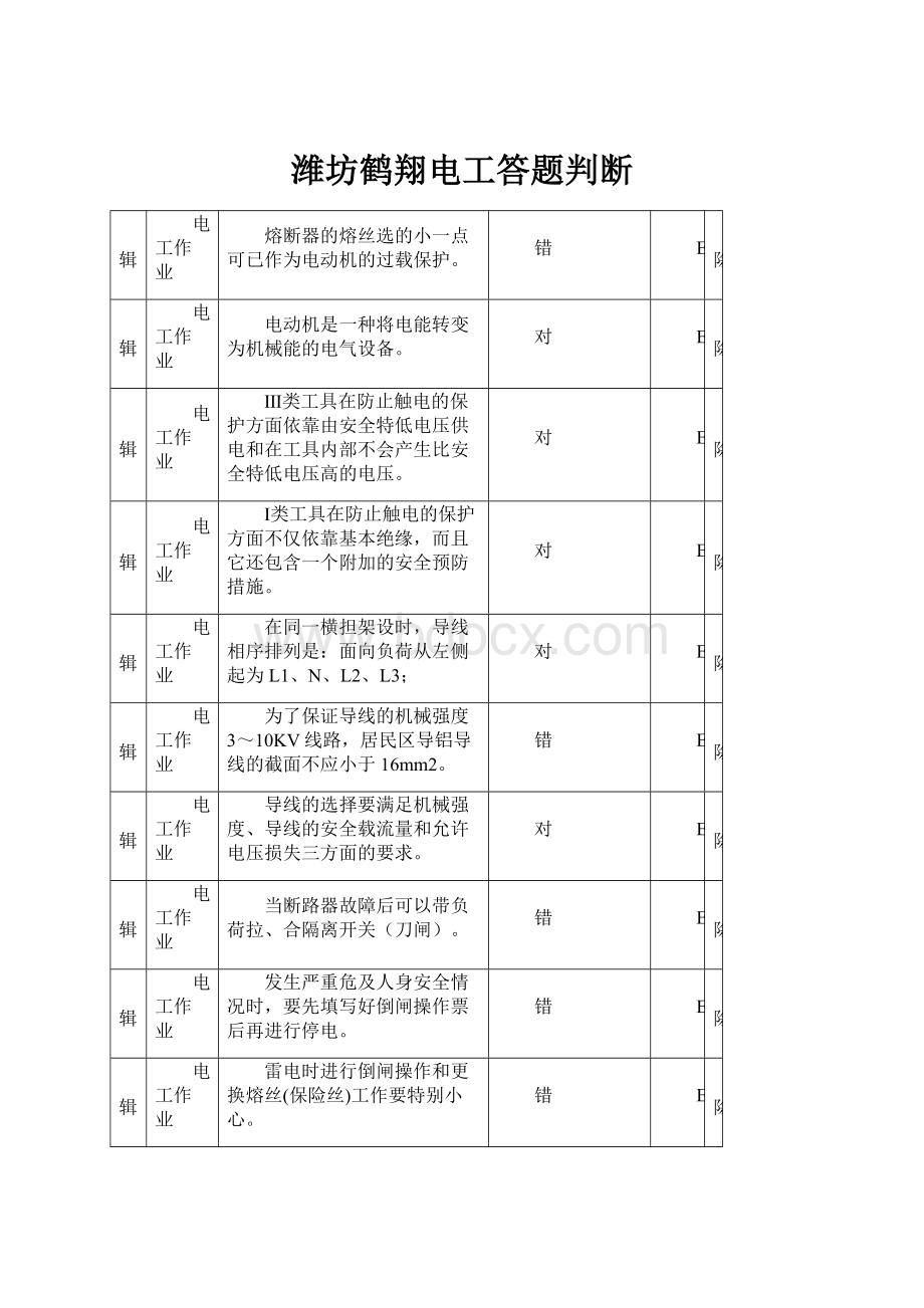 潍坊鹤翔电工答题判断.docx_第1页