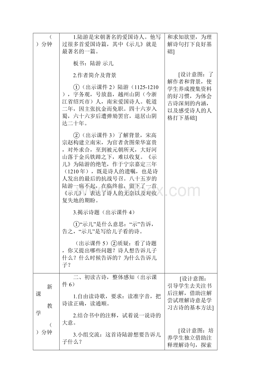 最新部编版小学五年级上册语文12古诗三首 表格式教案.docx_第2页