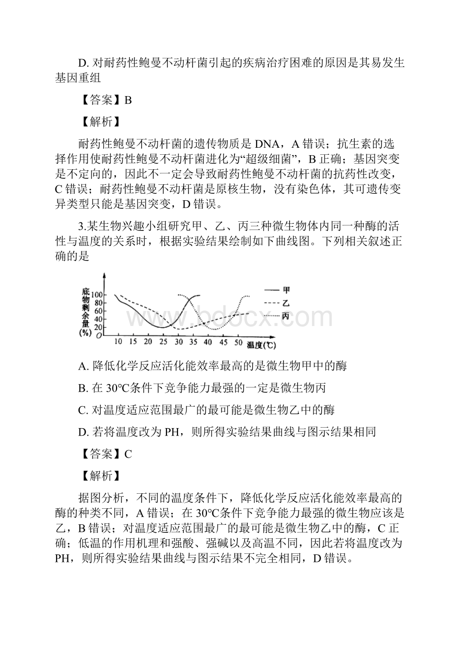 名校解析山东省菏泽市届高三第一次模拟考试理综生物试题精校Word版.docx_第2页