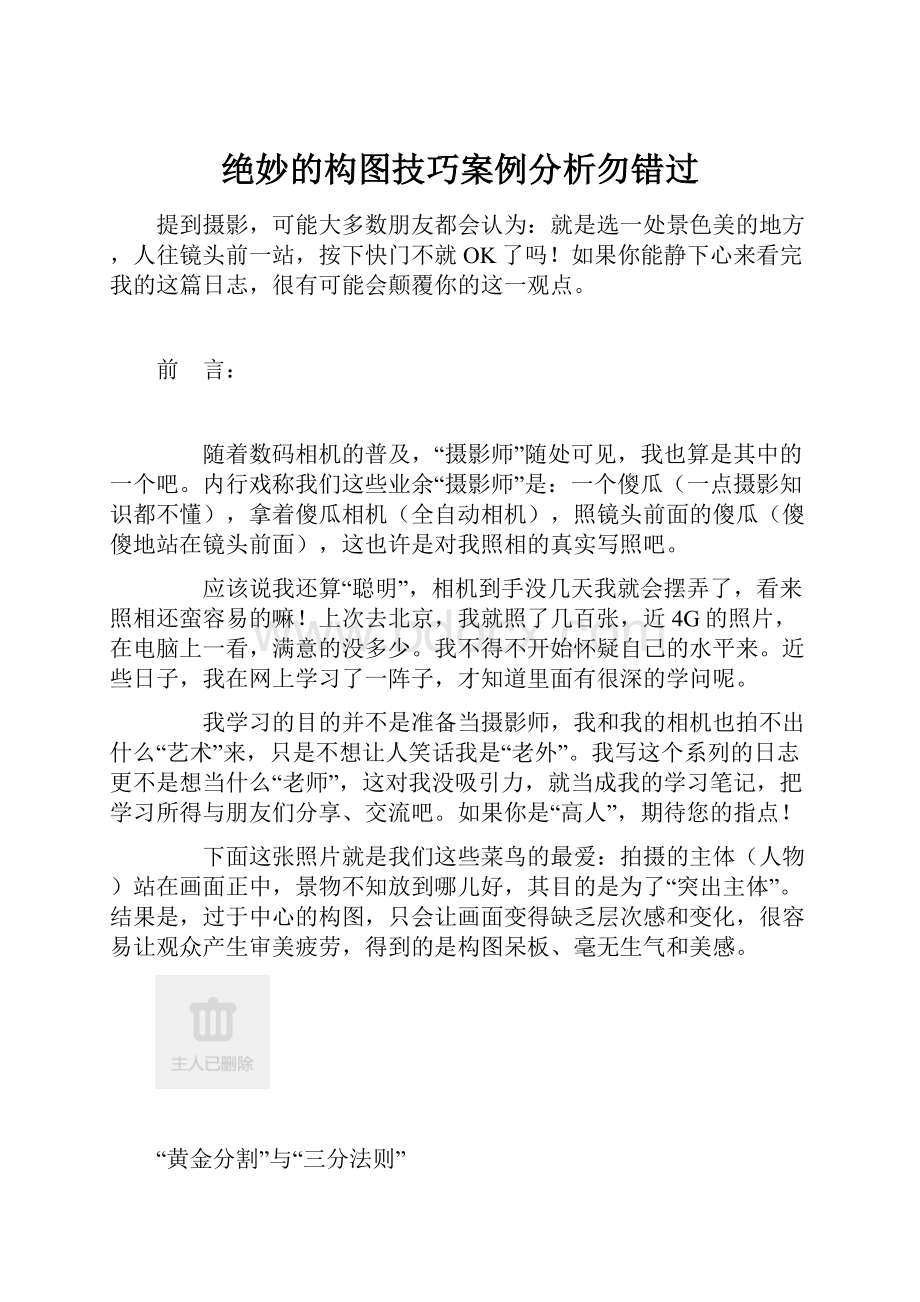 绝妙的构图技巧案例分析勿错过Word格式文档下载.docx