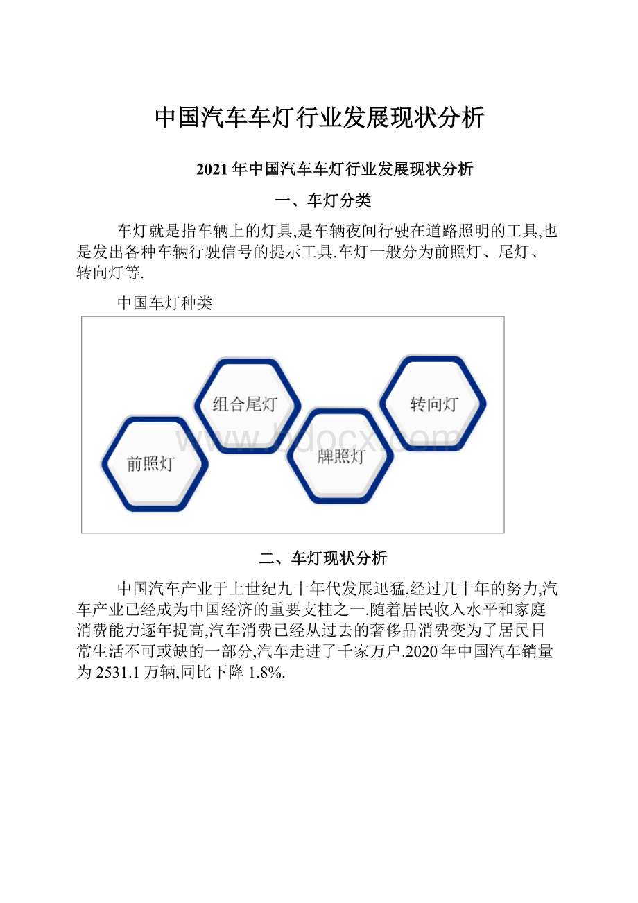 中国汽车车灯行业发展现状分析.docx_第1页