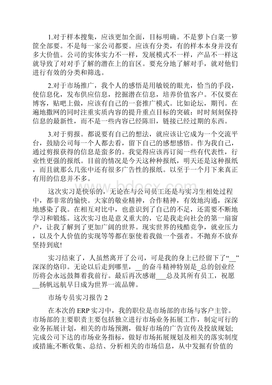 市场专员实习报告5篇.docx_第2页