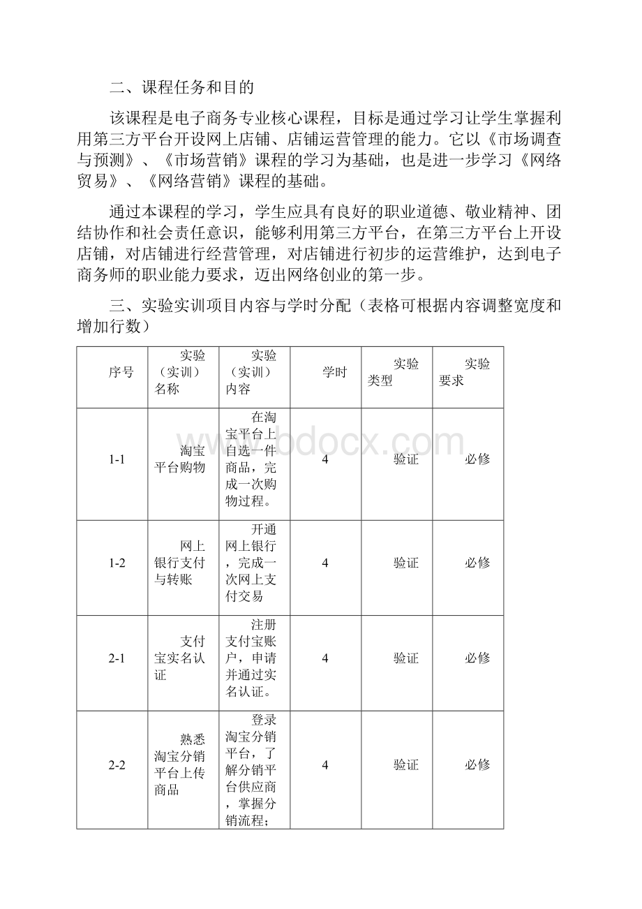 《网上开店》课程实验实训指导书Word文档格式.docx_第2页