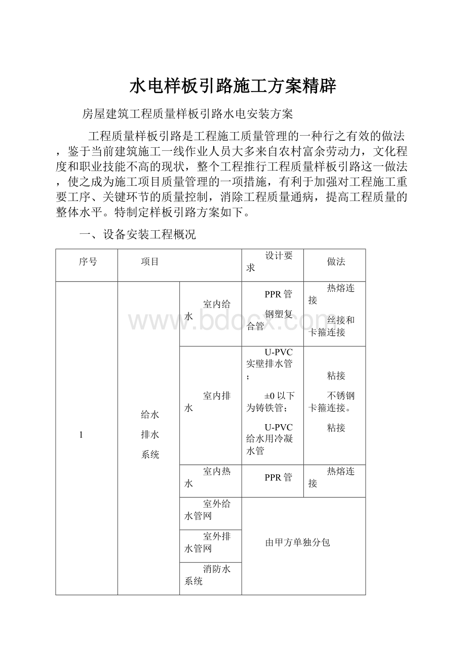 水电样板引路施工方案精辟.docx