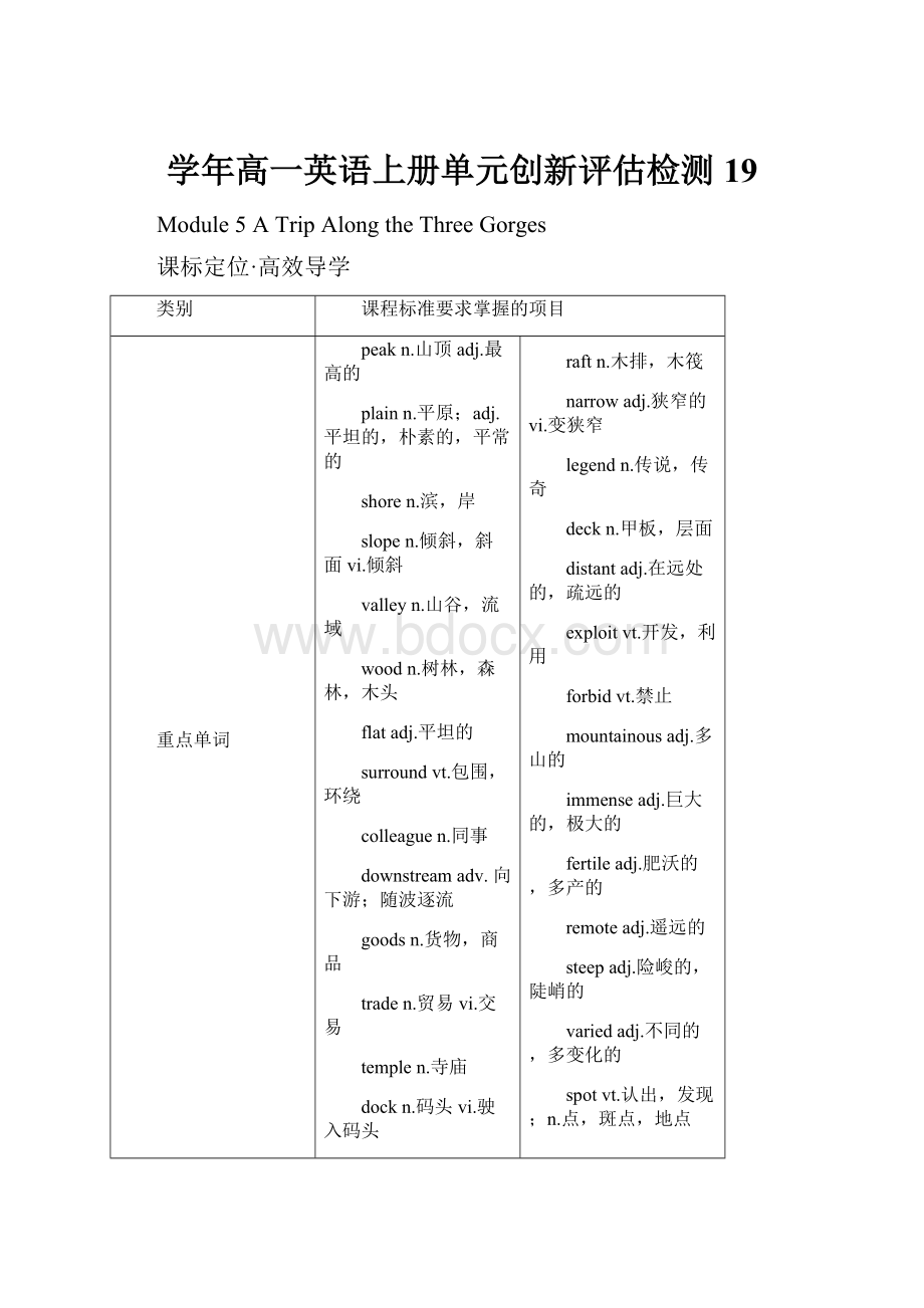 学年高一英语上册单元创新评估检测19.docx