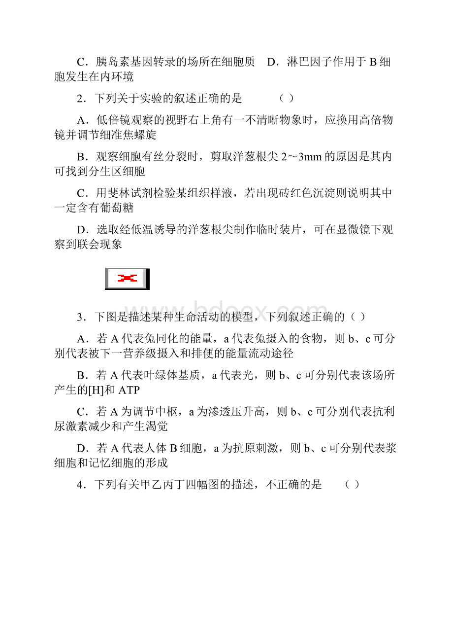 届山东省高三冲刺模拟三生物试题及答案Word文件下载.docx_第2页