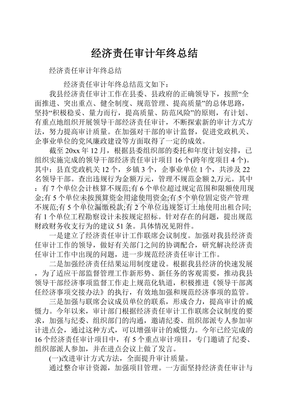 经济责任审计年终总结文档格式.docx