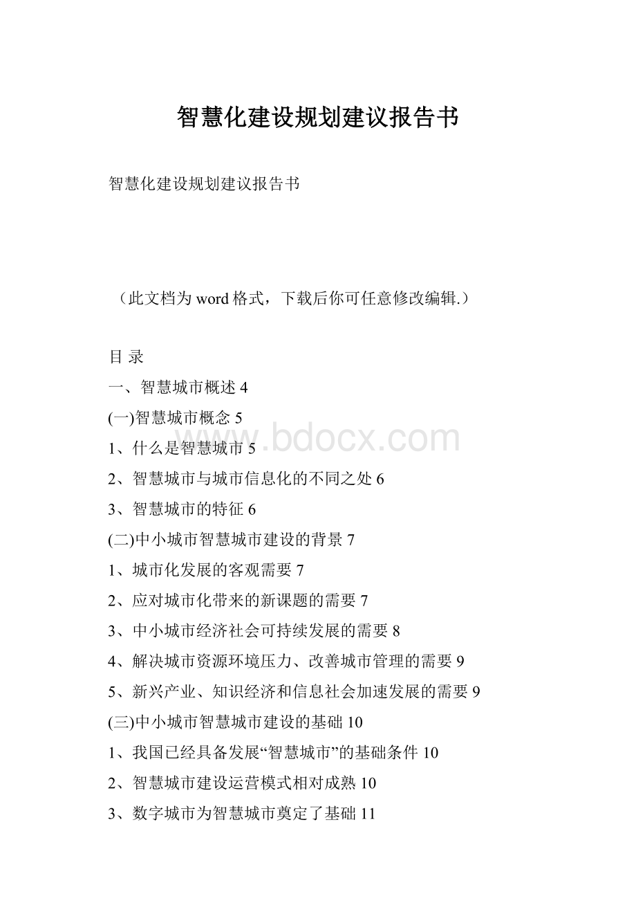 智慧化建设规划建议报告书Word文档格式.docx_第1页