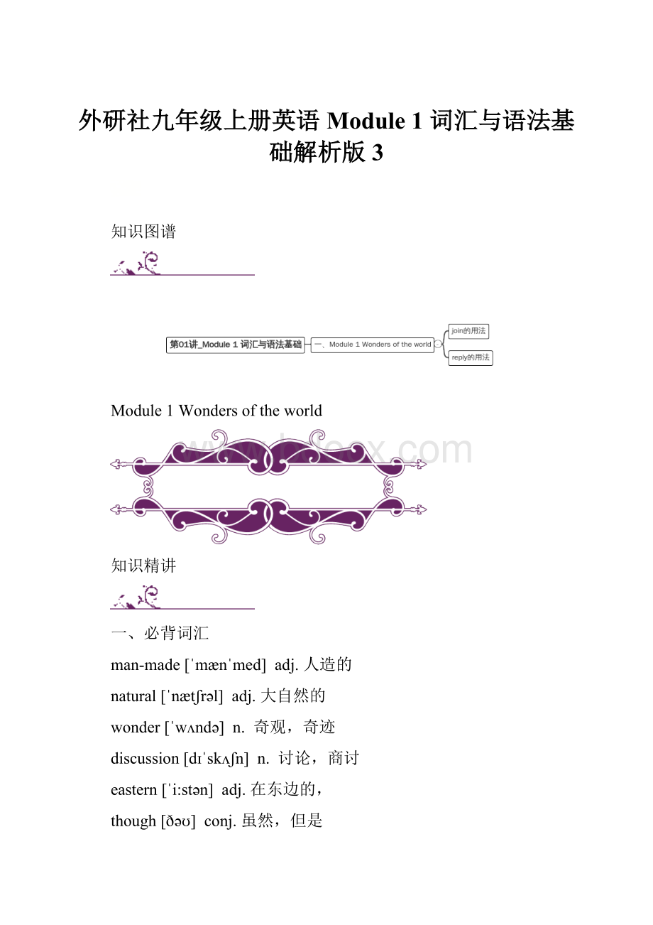 外研社九年级上册英语 Module 1 词汇与语法基础解析版 3.docx_第1页