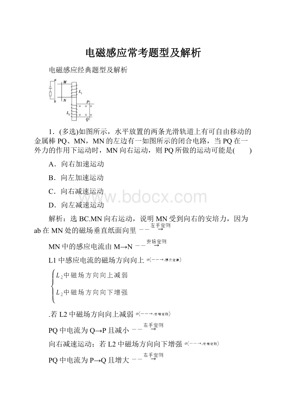 电磁感应常考题型及解析.docx