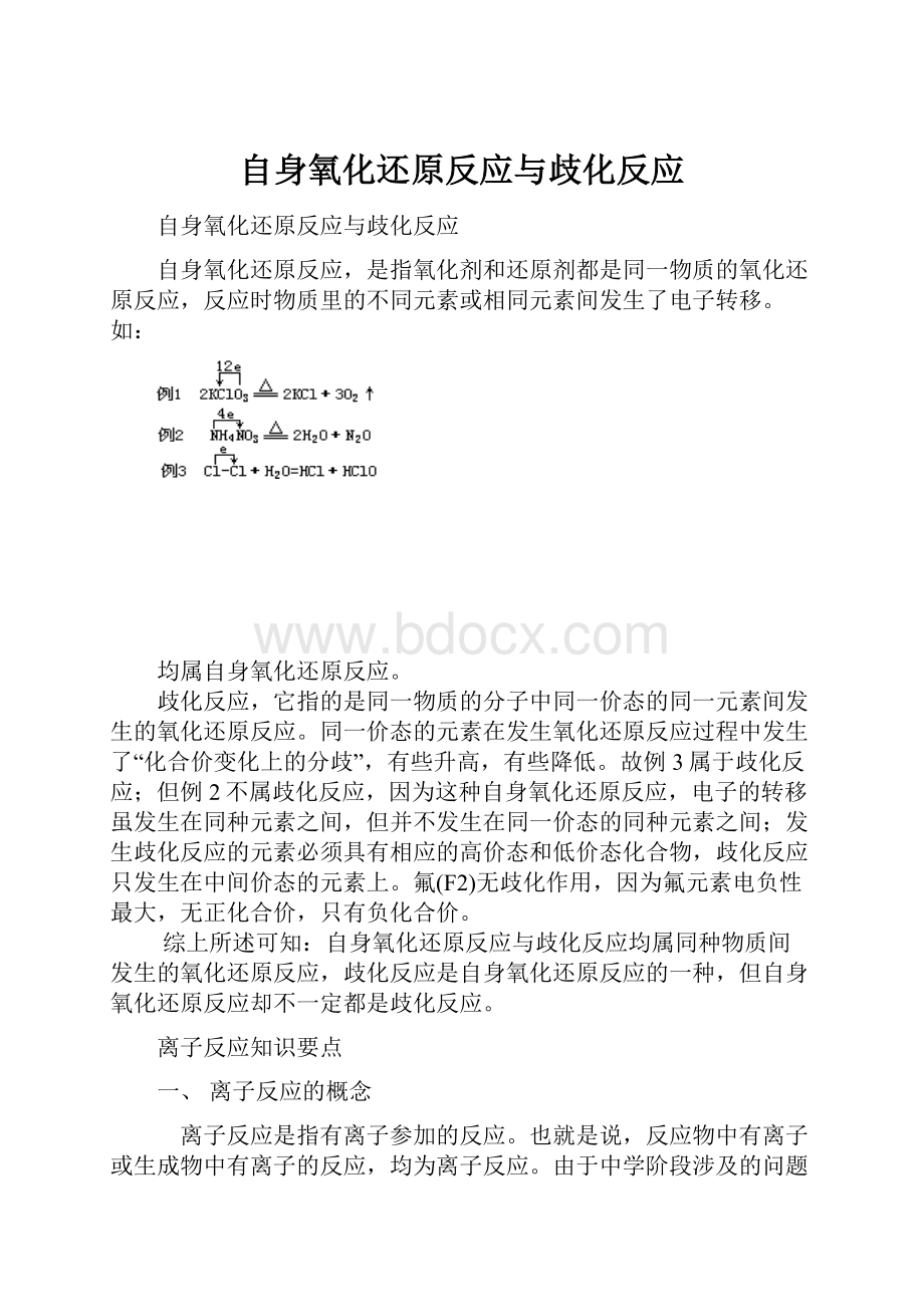 自身氧化还原反应与歧化反应.docx_第1页