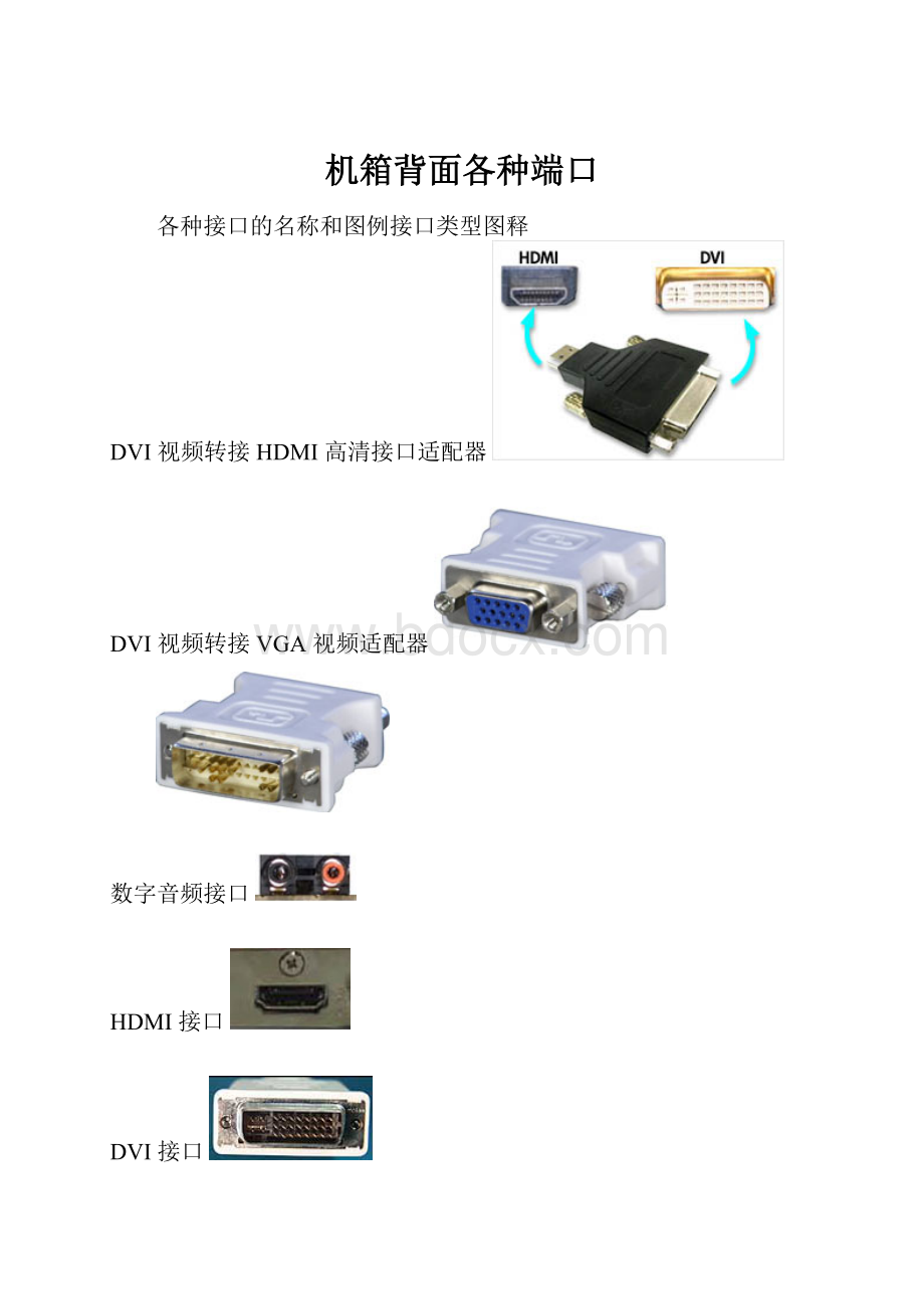 机箱背面各种端口Word格式.docx_第1页