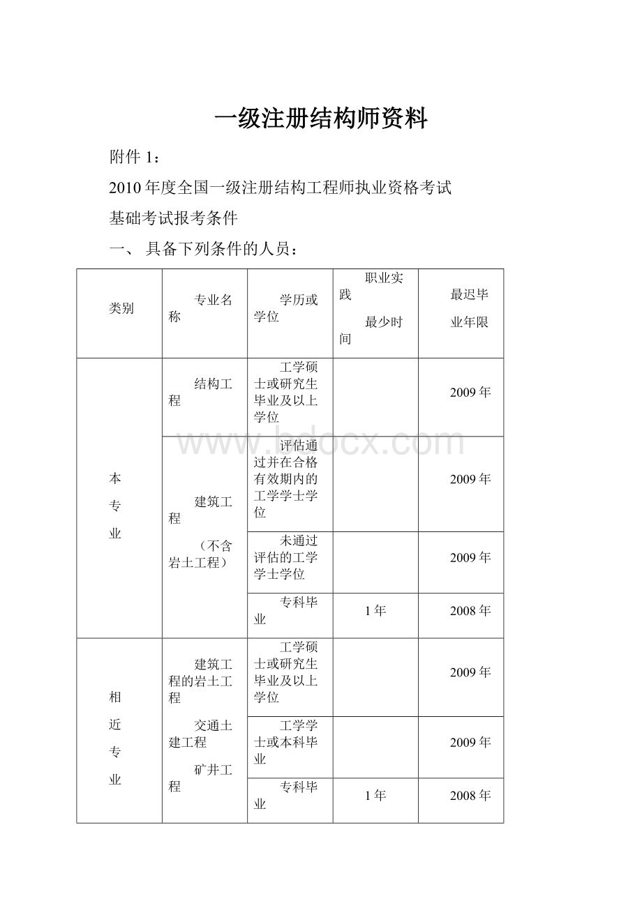 一级注册结构师资料.docx