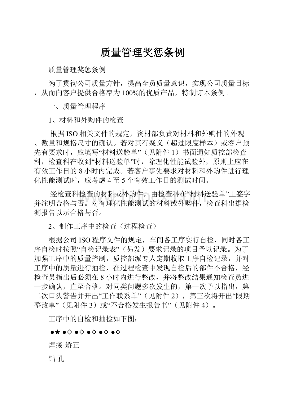 质量管理奖惩条例.docx_第1页