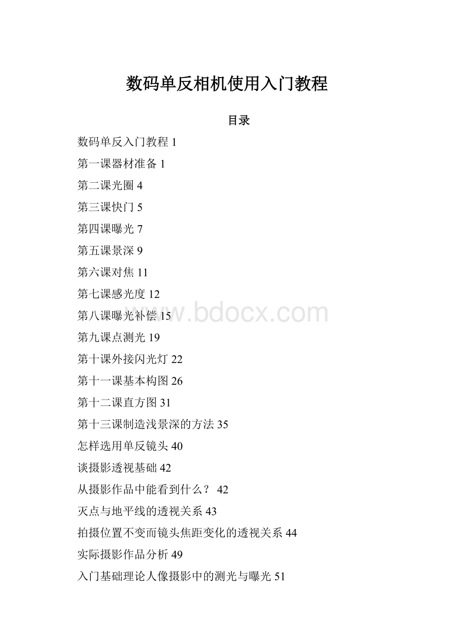 数码单反相机使用入门教程Word文档格式.docx