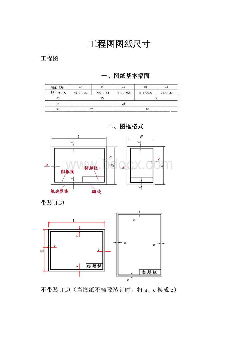 工程图图纸尺寸Word格式文档下载.docx