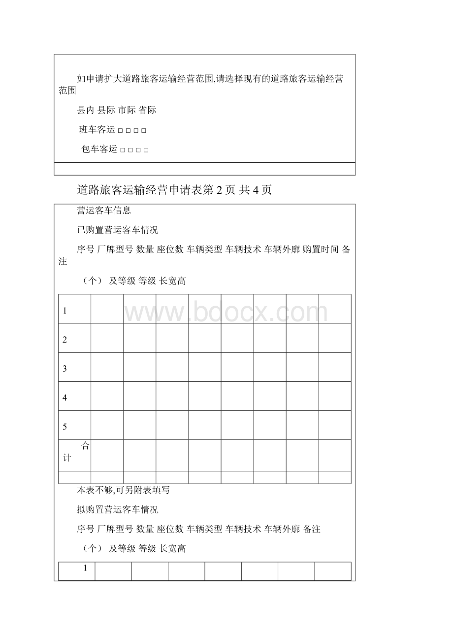 交通运输道路旅客运输经营申请表.docx_第2页