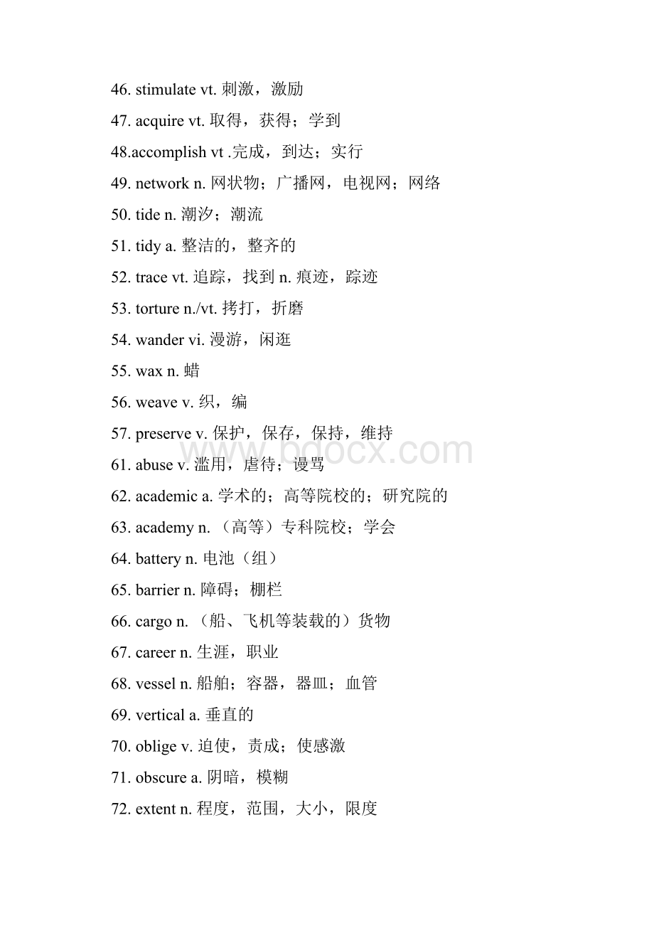 四级词汇 Microsoft Word 文档 4Word文件下载.docx_第3页