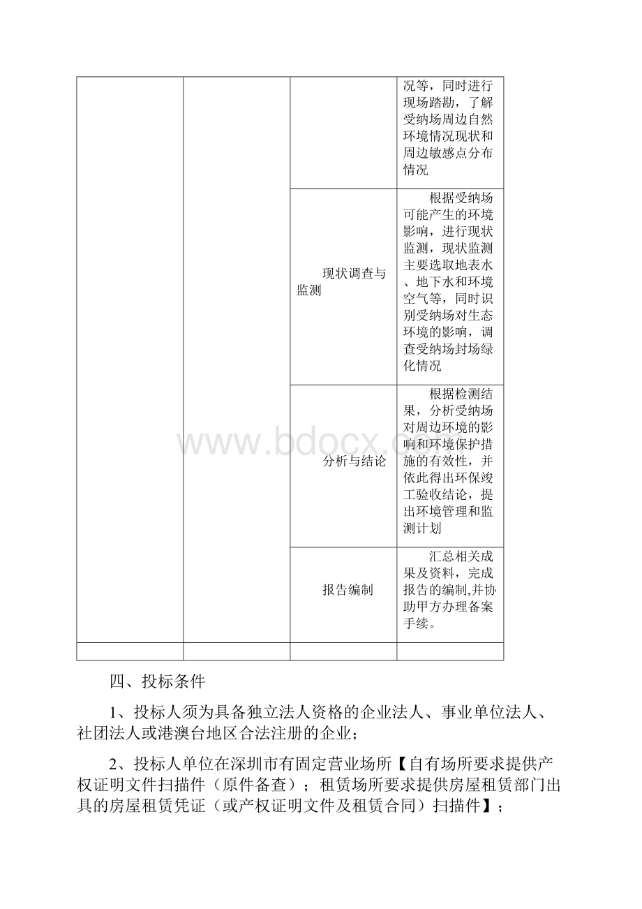 深圳市新屋围余泥渣土受纳场工程竣工环保验收服务招标信息表模板.docx_第2页