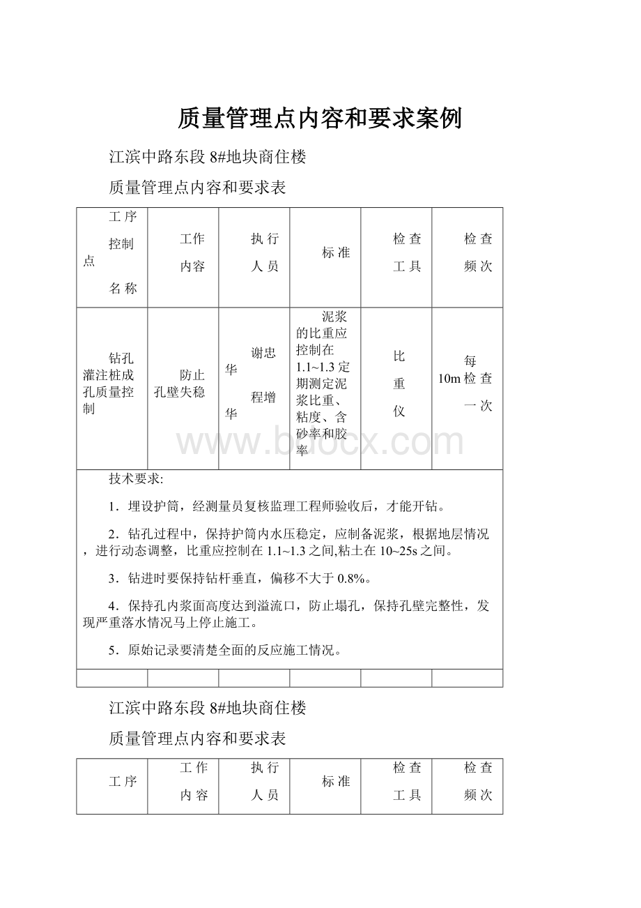 质量管理点内容和要求案例Word文档格式.docx