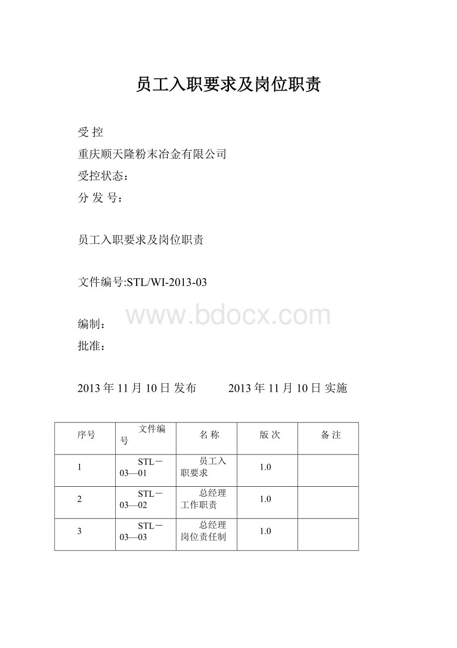 员工入职要求及岗位职责.docx_第1页