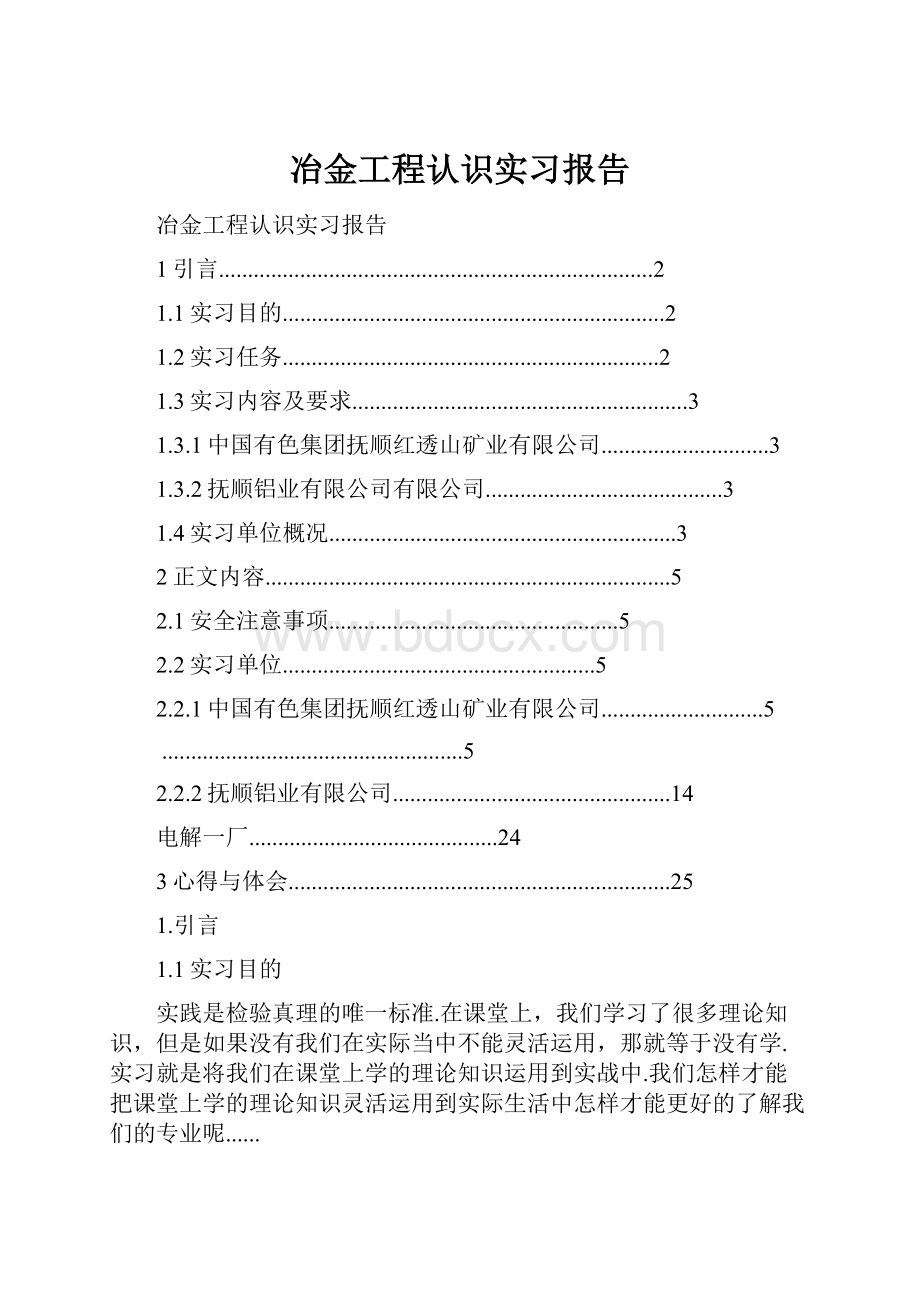 冶金工程认识实习报告.docx