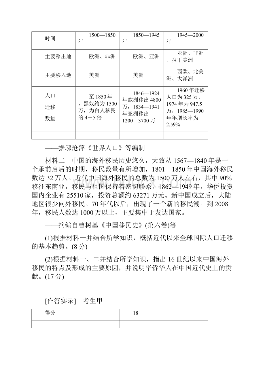 版高考历史一轮复习通史版文档第4部分 第10单元 高考讲座3 世界史高考第Ⅱ卷非选择题突破.docx_第2页