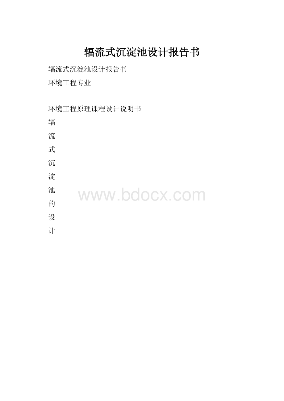 辐流式沉淀池设计报告书.docx_第1页