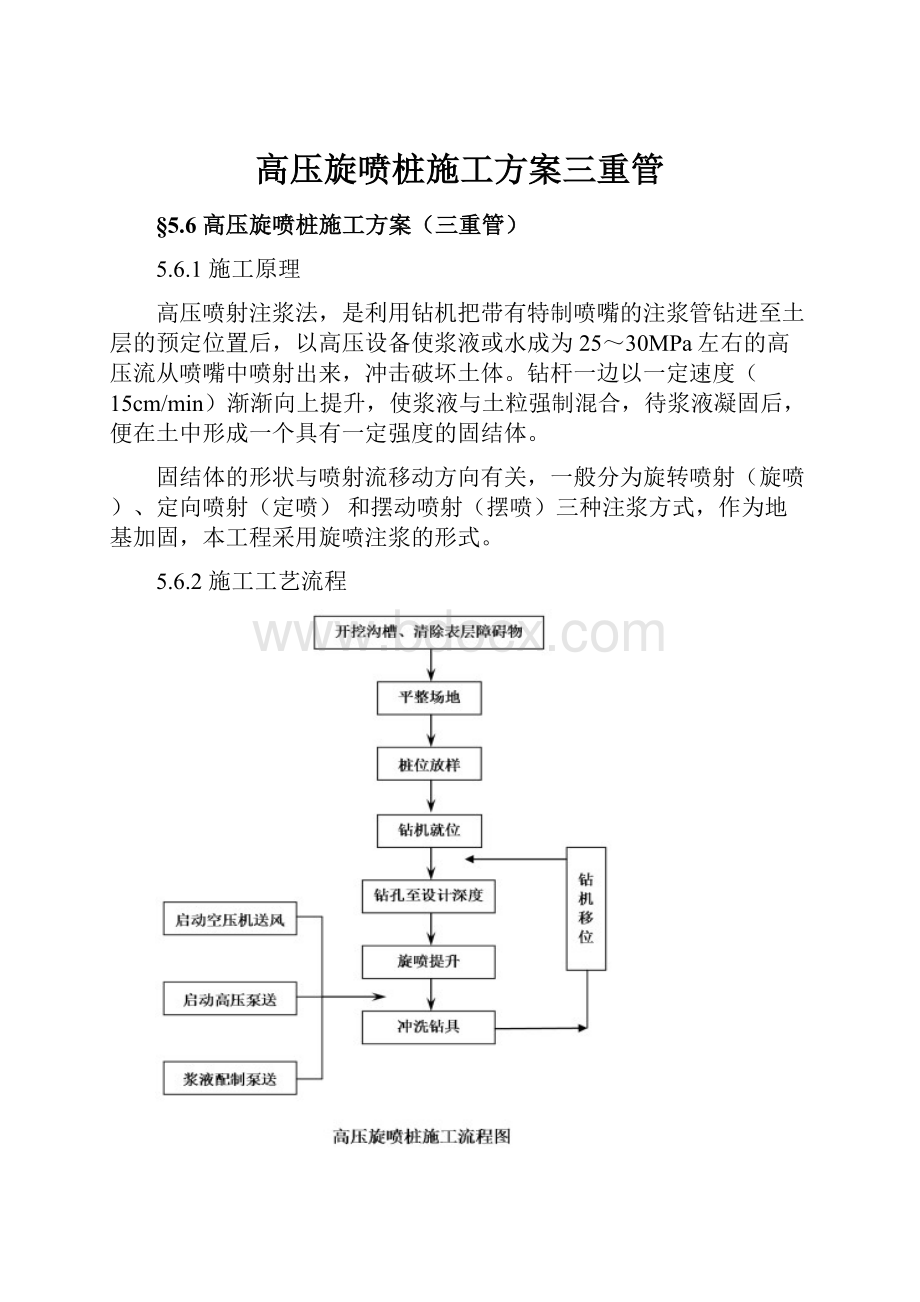 高压旋喷桩施工方案三重管.docx_第1页