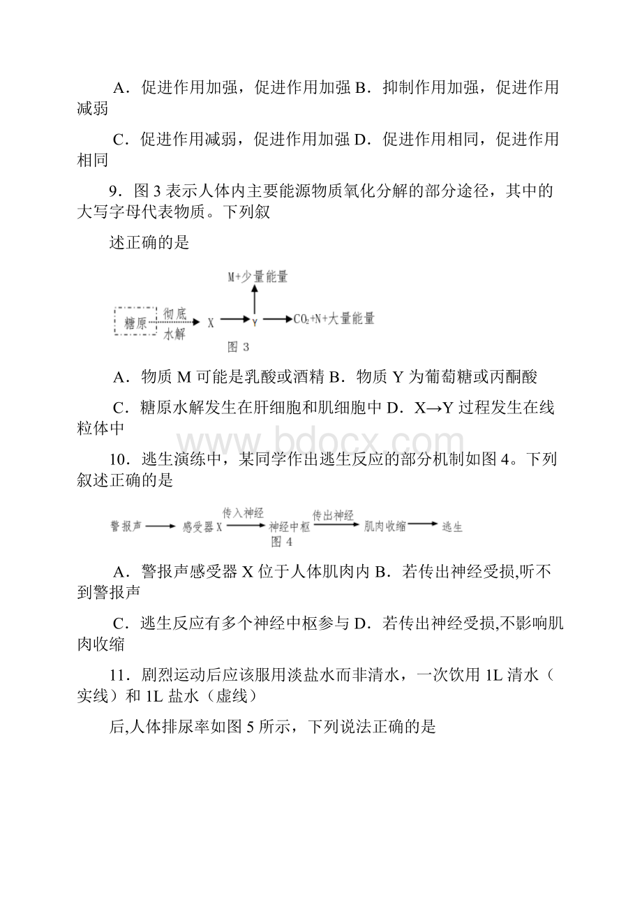 届上海市宝山区高三上学期期末教学质量监测生物试题.docx_第3页