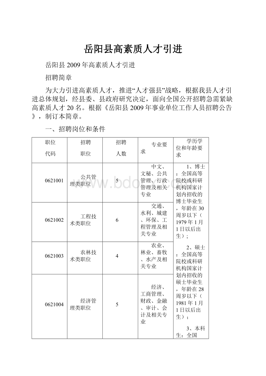 岳阳县高素质人才引进.docx