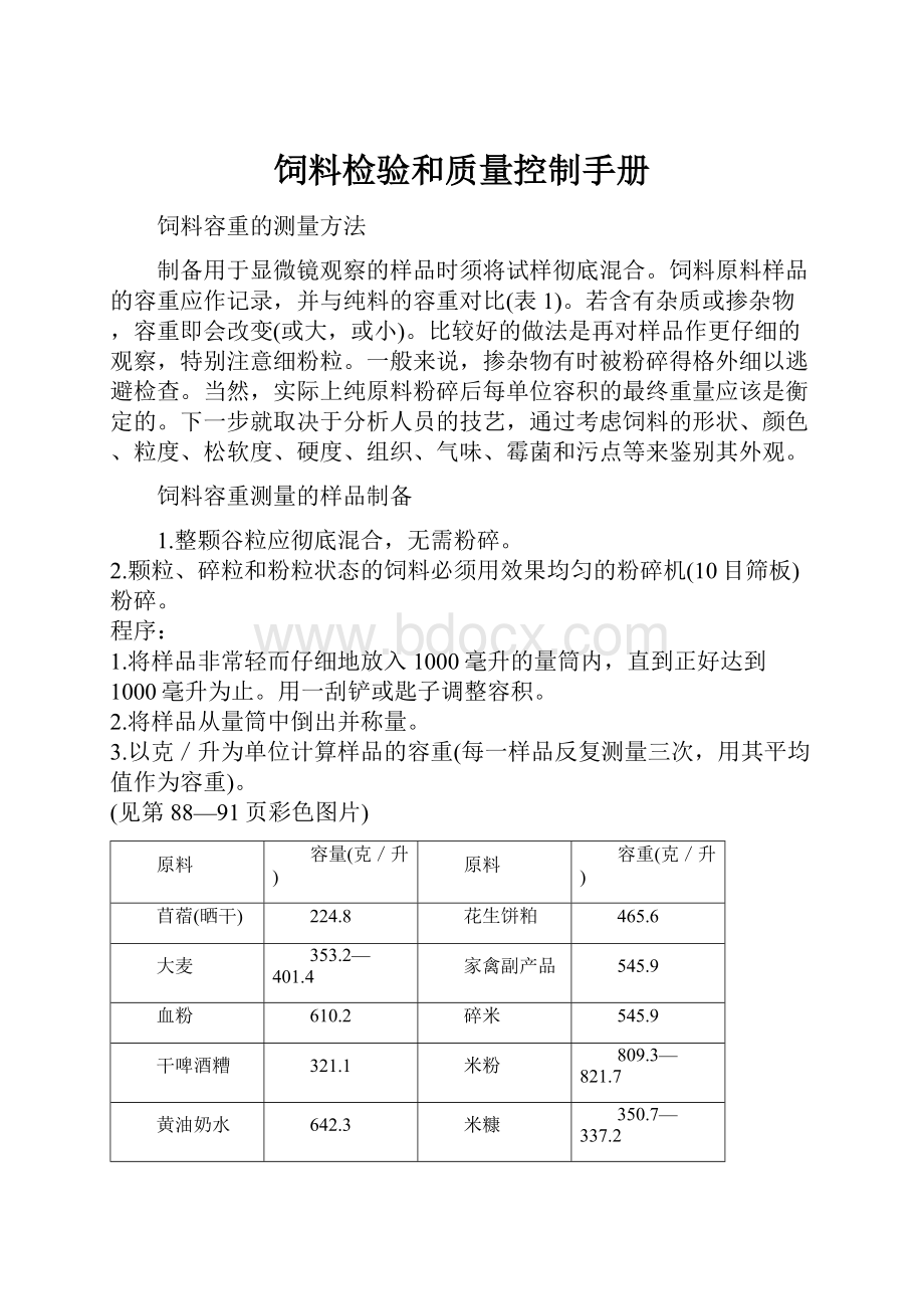 饲料检验和质量控制手册.docx_第1页