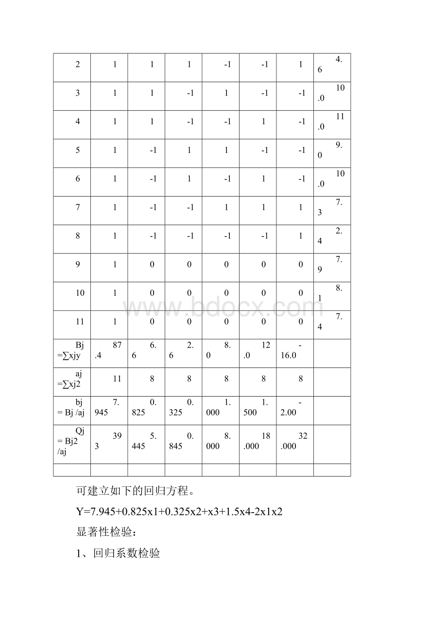 一次回归正交设计二次回归正交设计二次回归旋转设计.docx_第2页