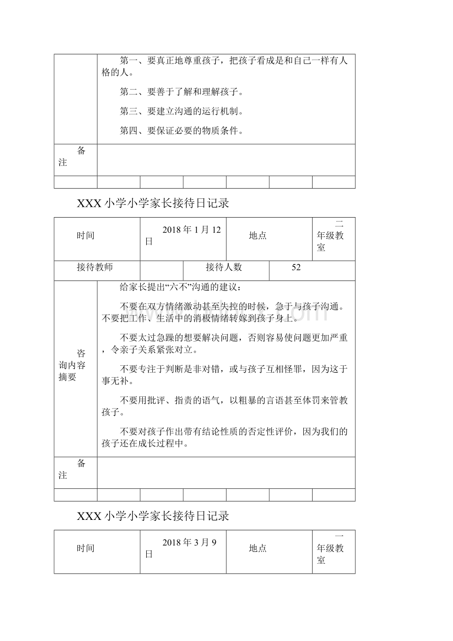 某某X小学家长接待日记录簿.docx_第3页