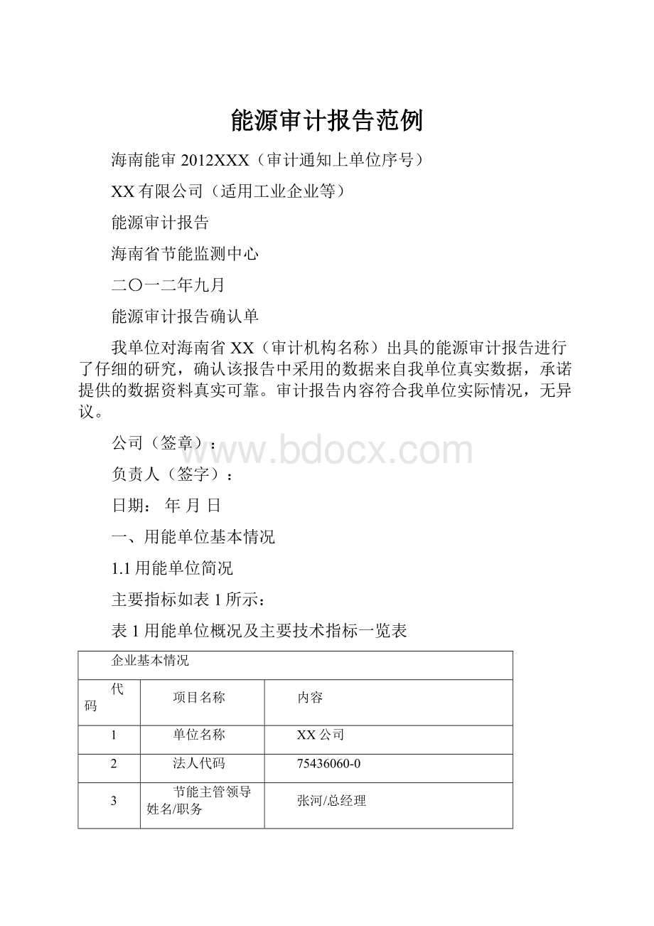 能源审计报告范例.docx_第1页