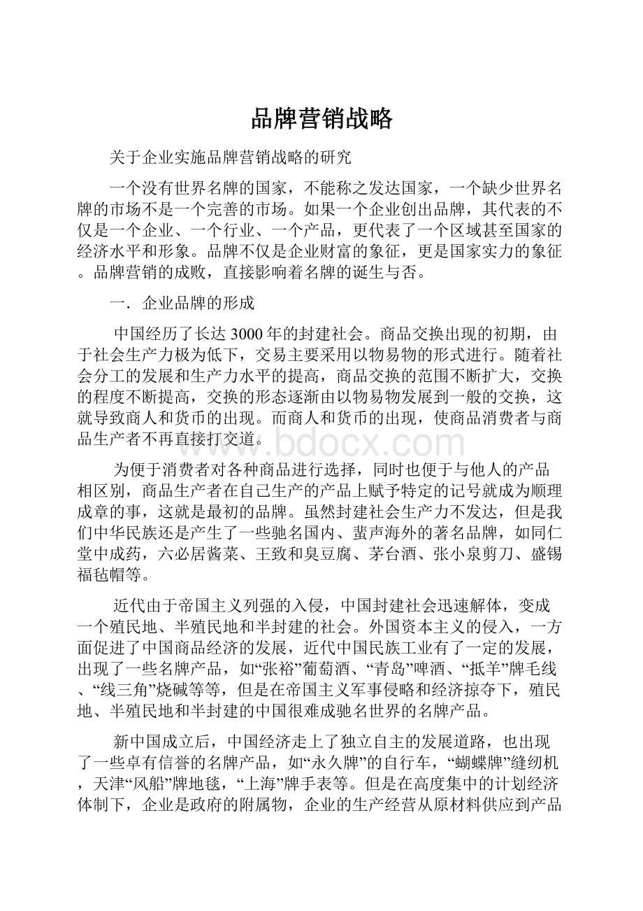 品牌营销战略Word文件下载.docx