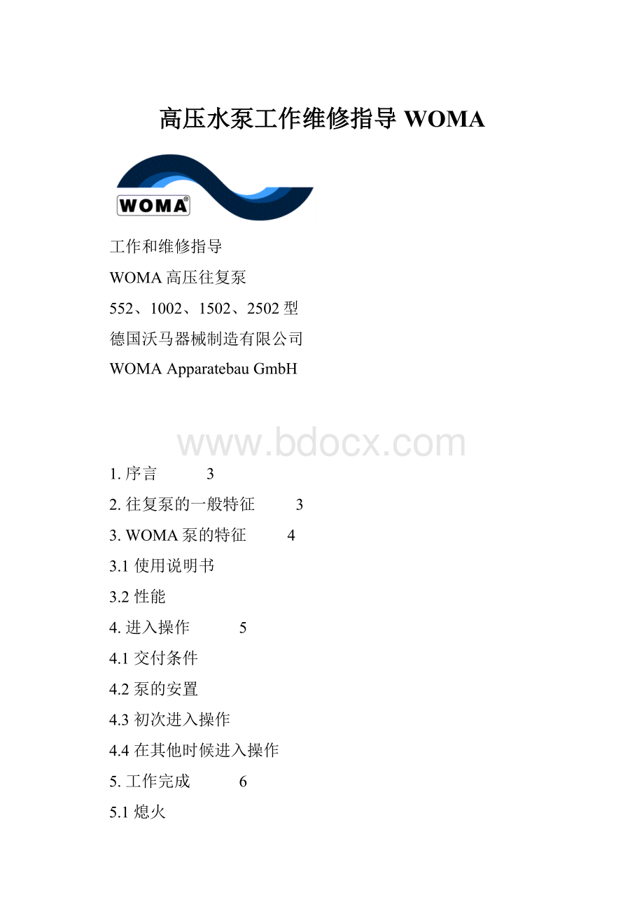 高压水泵工作维修指导WOMA.docx_第1页