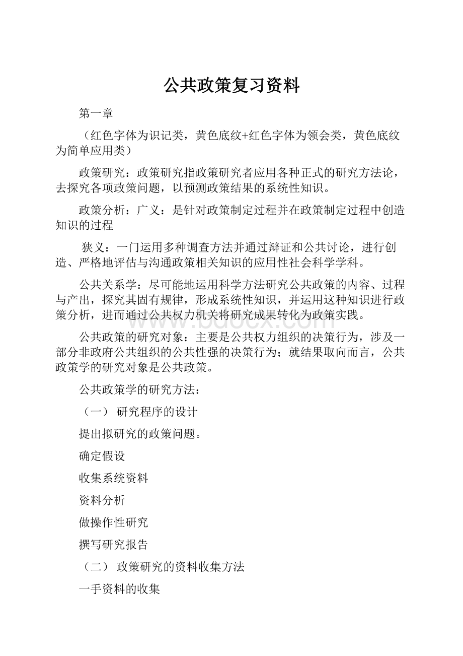 公共政策复习资料.docx